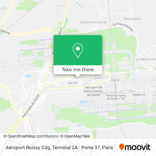 Mapa Aéroport Roissy Cdg, Terminal 2A - Porte 37