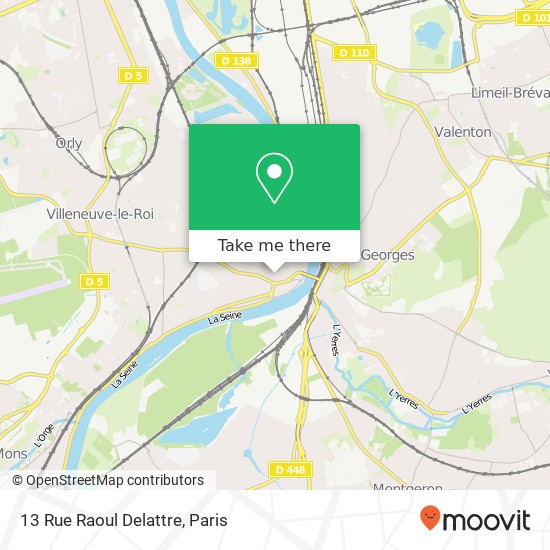 Mapa 13 Rue Raoul Delattre