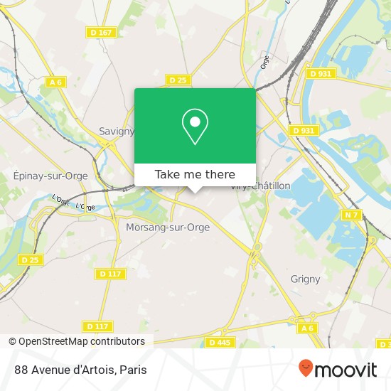 Mapa 88 Avenue d'Artois