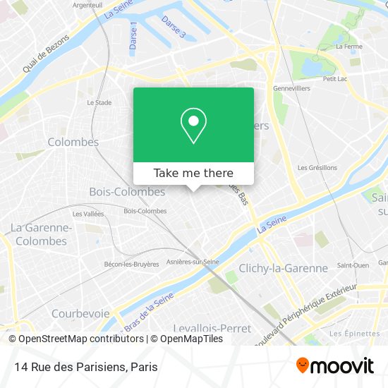 Mapa 14 Rue des Parisiens