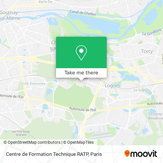 Mapa Centre de Formation Technique RATP