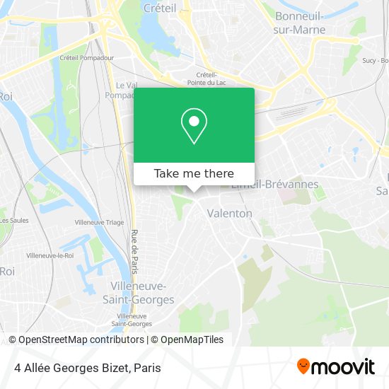 Mapa 4 Allée Georges Bizet