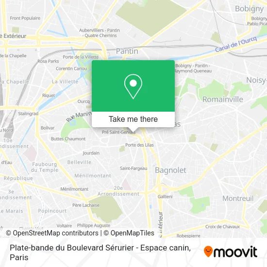 Plate-bande du Boulevard Sérurier - Espace canin map