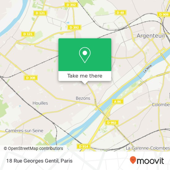 Mapa 18 Rue Georges Gentil