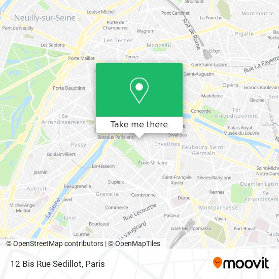 Mapa 12 Bis Rue Sedillot