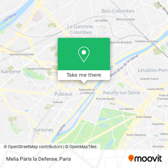 Mapa Melia Paris la Defense