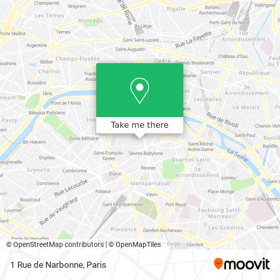 Mapa 1 Rue de Narbonne