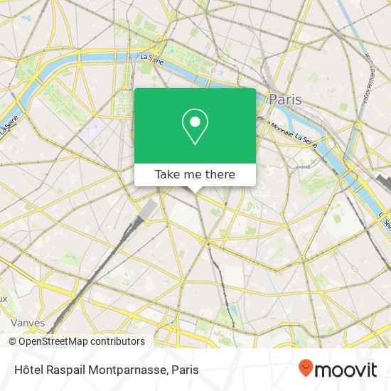 Hôtel Raspail Montparnasse map