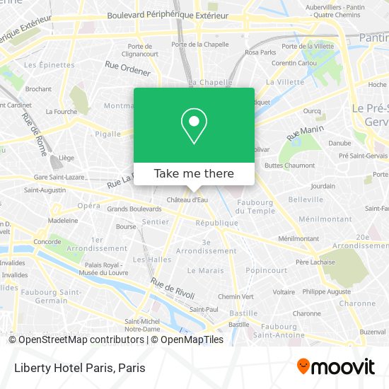 Mapa Liberty Hotel Paris