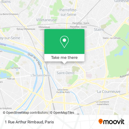 Mapa 1 Rue Arthur Rimbaud