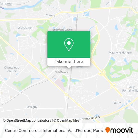 Mapa Centre Commercial International Val d'Europe