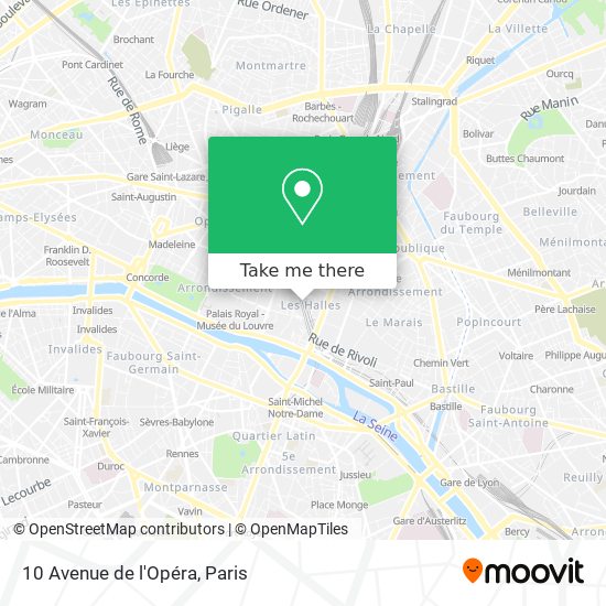 Mapa 10 Avenue de l'Opéra