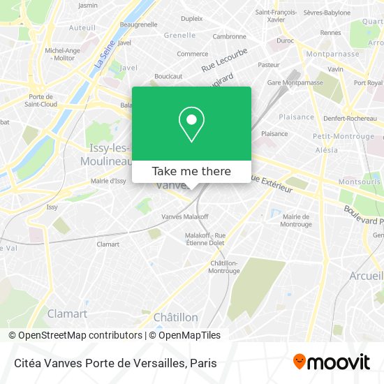 Citéa Vanves Porte de Versailles map