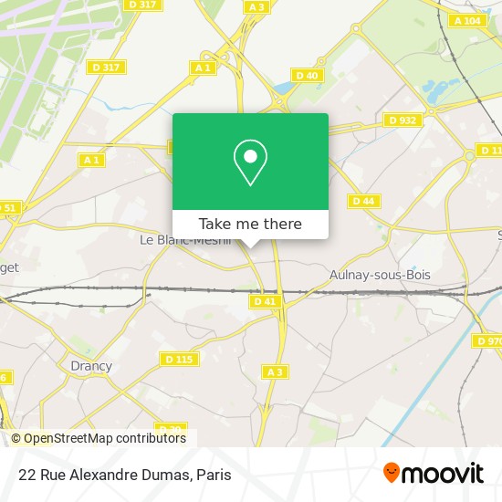 Mapa 22 Rue Alexandre Dumas