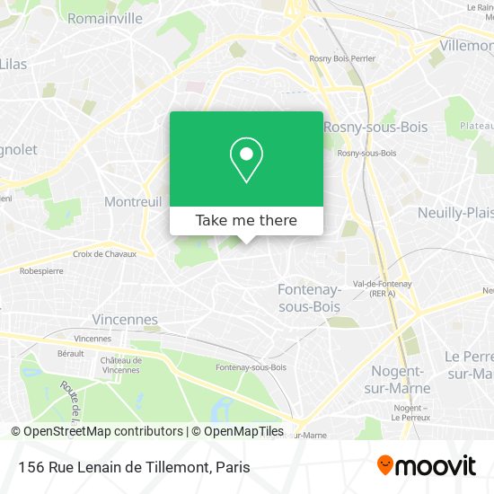 Mapa 156 Rue Lenain de Tillemont