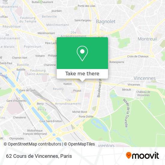 62 Cours de Vincennes map