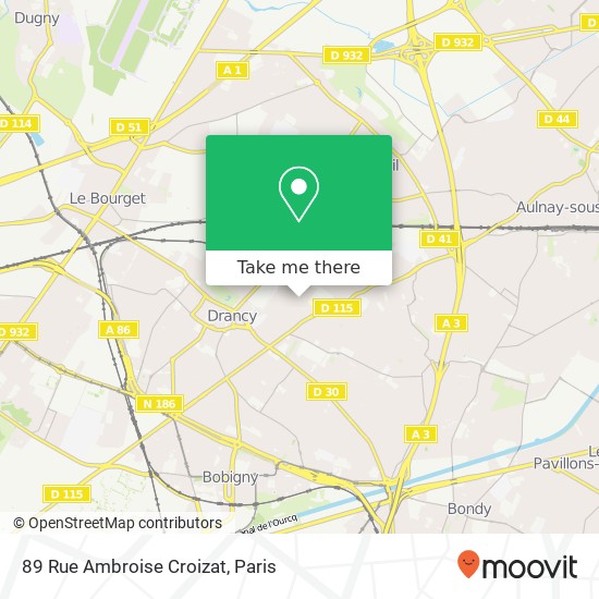 Mapa 89 Rue Ambroise Croizat
