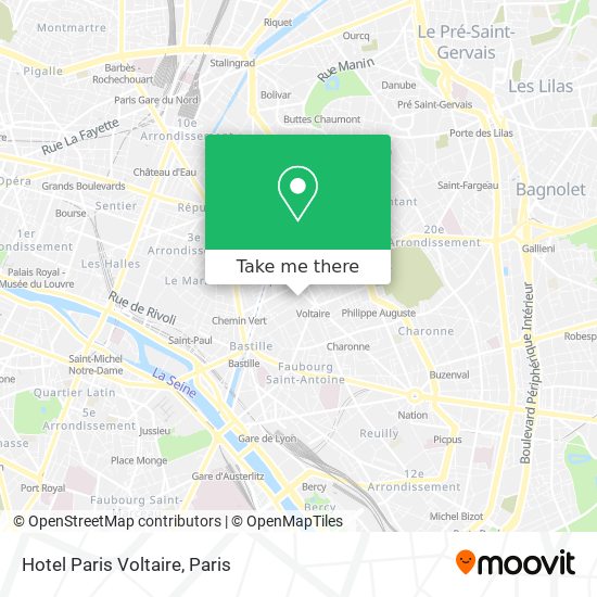Hotel Paris Voltaire map