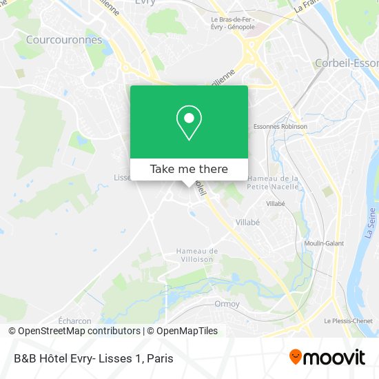 B&B Hôtel Evry- Lisses 1 map