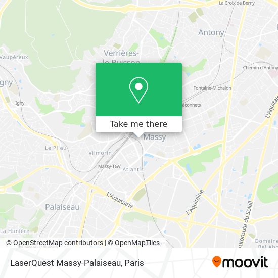 LaserQuest Massy-Palaiseau map