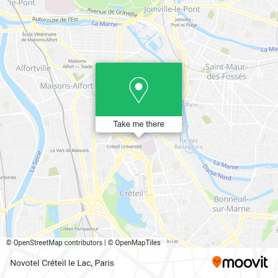Novotel Créteil le Lac map
