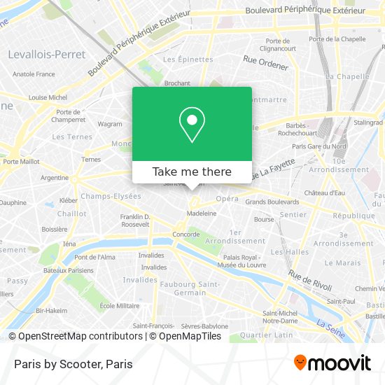 Paris by Scooter map