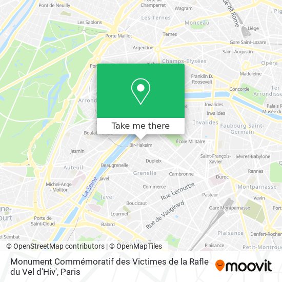 Mapa Monument Commémoratif des Victimes de la Rafle du Vel d'Hiv'