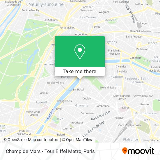 Champ de Mars - Tour Eiffel Metro map