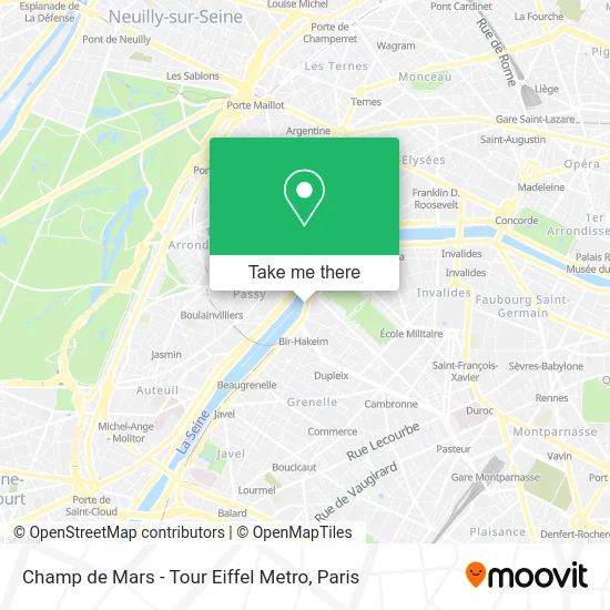 Champ de Mars - Tour Eiffel Metro map