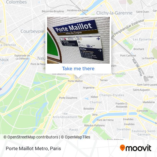 Cómo llegar a Porte Maillot Metro en Paris en Autobús, Metro, Tren, RER o  Tren ligero?