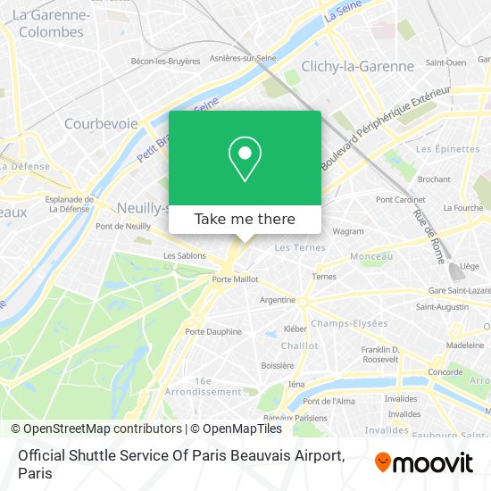 Official Shuttle Service Of Paris Beauvais Airport map