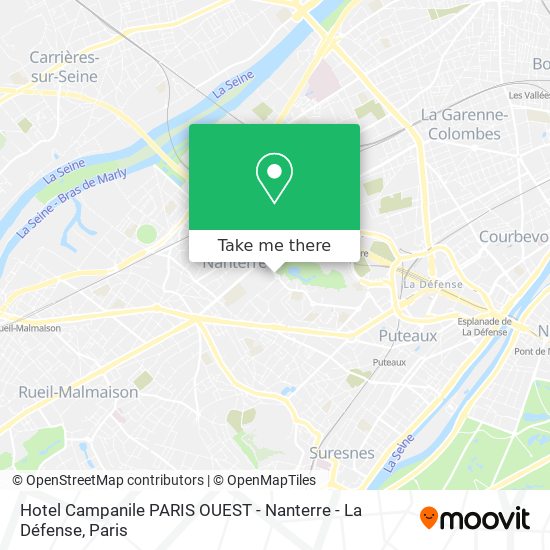 Hotel Campanile PARIS OUEST - Nanterre - La Défense map
