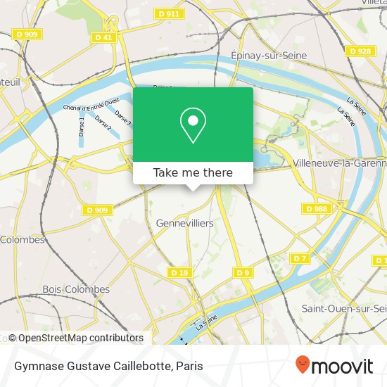 Mapa Gymnase Gustave Caillebotte