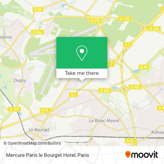 Mercure Paris le Bourget Hotel map