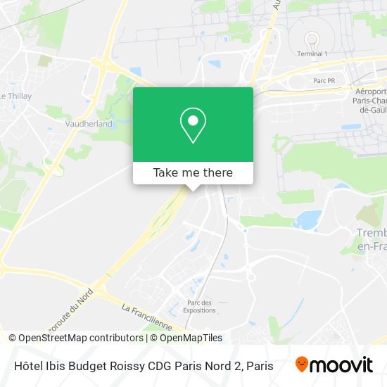 Mapa Hôtel Ibis Budget Roissy CDG Paris Nord 2