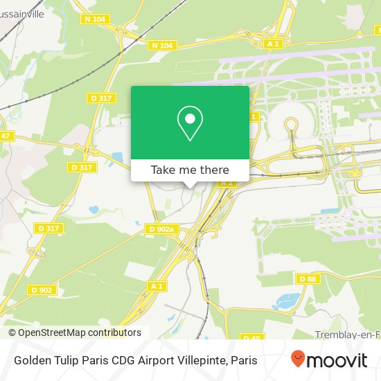 Golden Tulip Paris CDG Airport Villepinte map