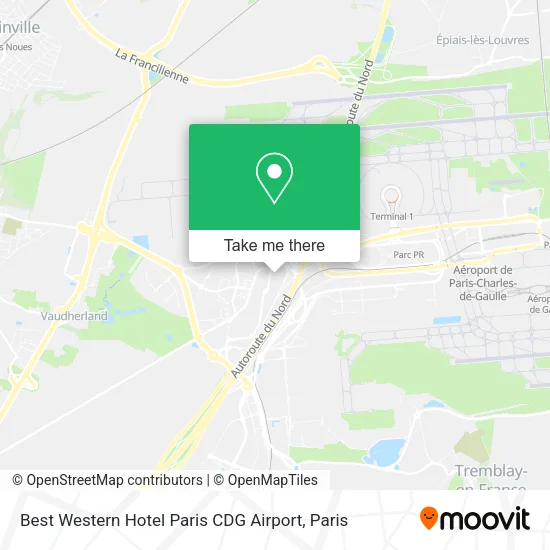 Best Western Hotel Paris CDG Airport map