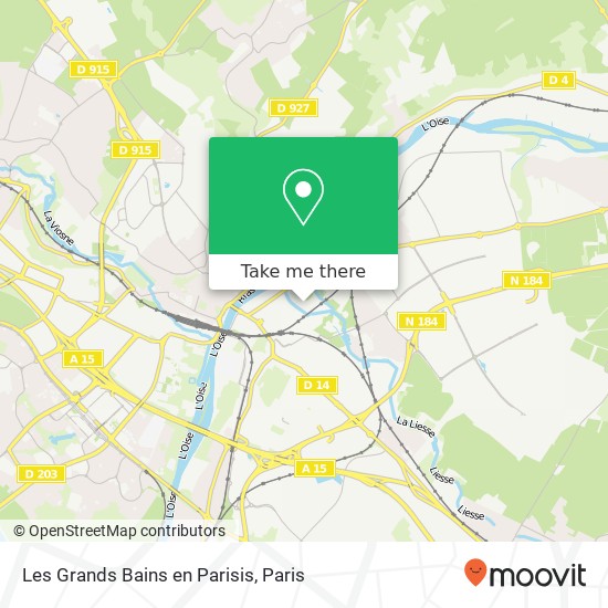 Les Grands Bains en Parisis map