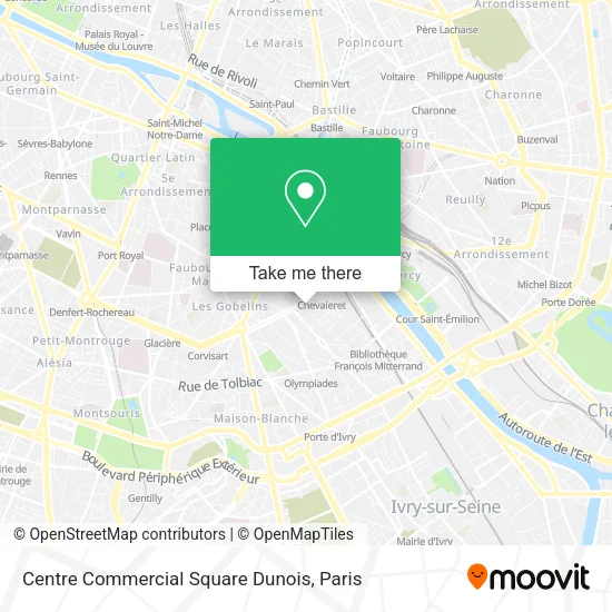 Centre Commercial Square Dunois map
