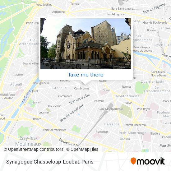 Synagogue Chasseloup-Loubat map