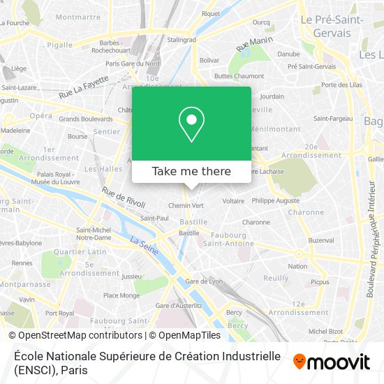 Mapa École Nationale Supérieure de Création Industrielle (ENSCI)