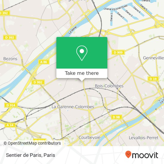 Mapa Sentier de Paris