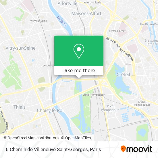 Mapa 6 Chemin de Villeneuve Saint-Georges