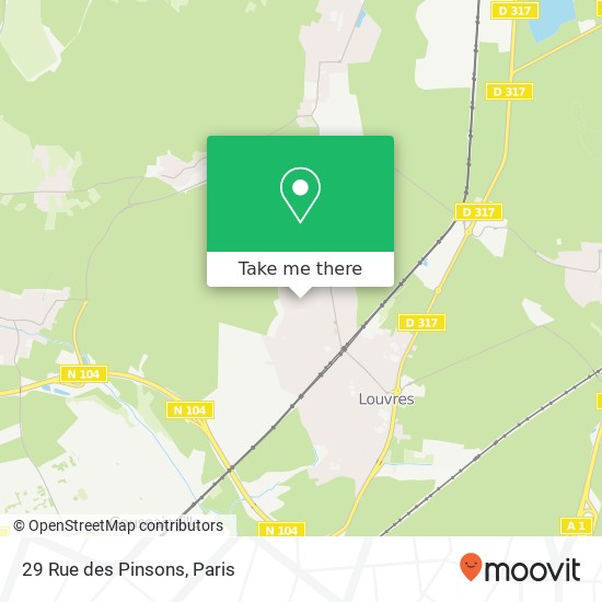 Mapa 29 Rue des Pinsons