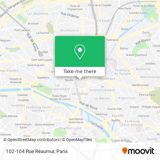 Mapa 102-104 Rue Réaumur