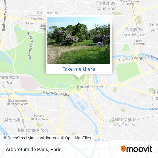 Mapa Arboretum de Paris