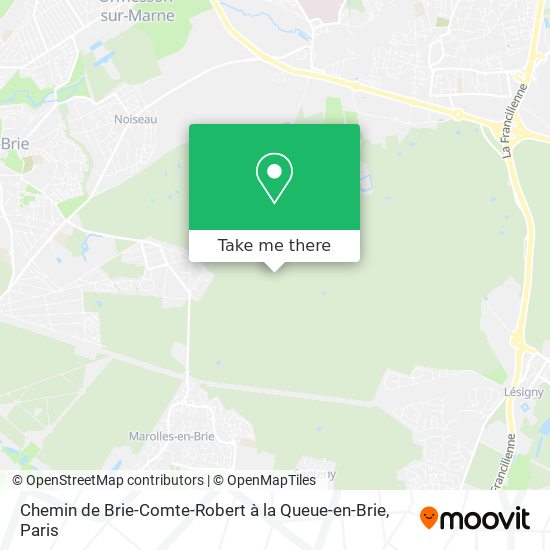 Chemin de Brie-Comte-Robert à la Queue-en-Brie map