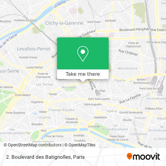 Mapa 2. Boulevard des Batignolles