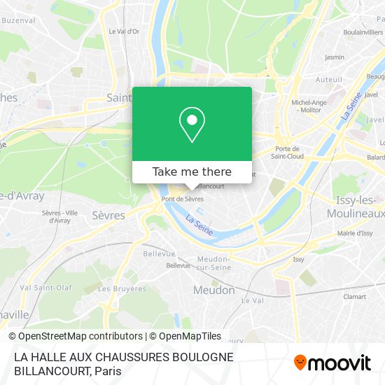 Mapa LA HALLE AUX CHAUSSURES BOULOGNE BILLANCOURT
