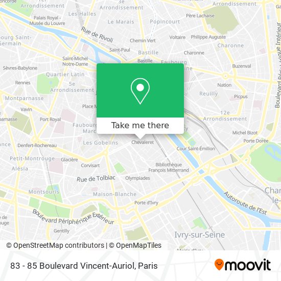 Mapa 83 - 85 Boulevard Vincent-Auriol